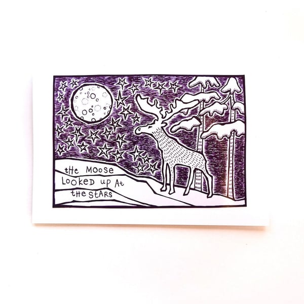 Moose and Stars Card - READY TO SHIP