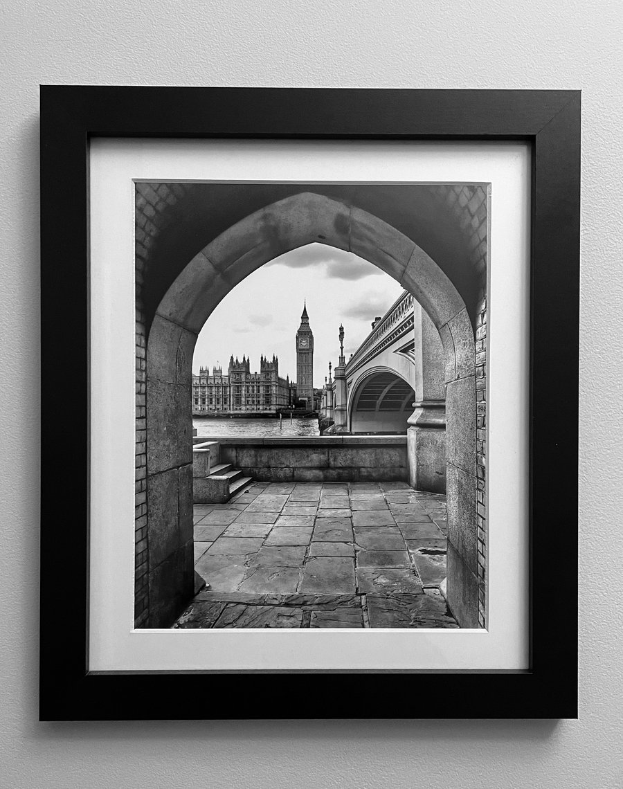 Framed Photo of Westminster, London, Black and White Print