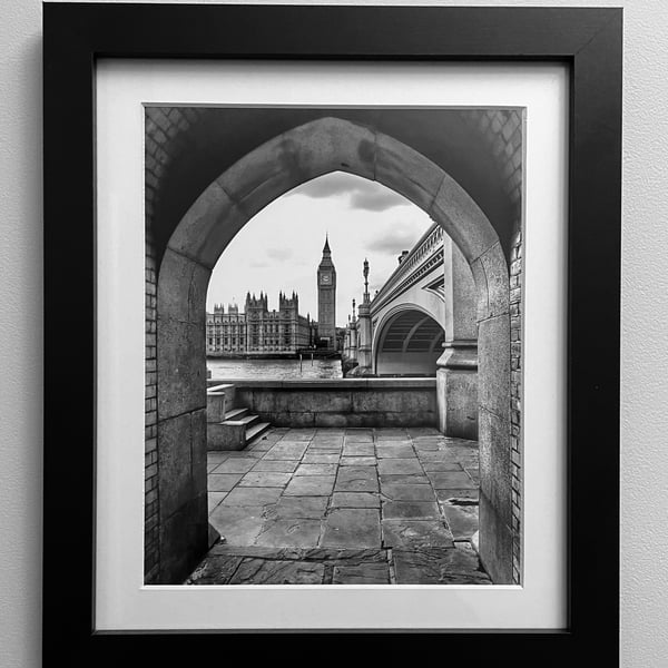 Framed Photo of Westminster, London, Black and White Print