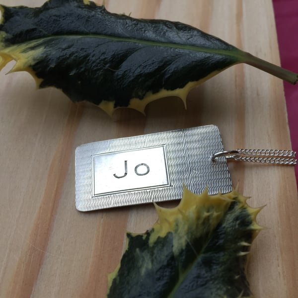 Silver 'Jo' dog tag necklace