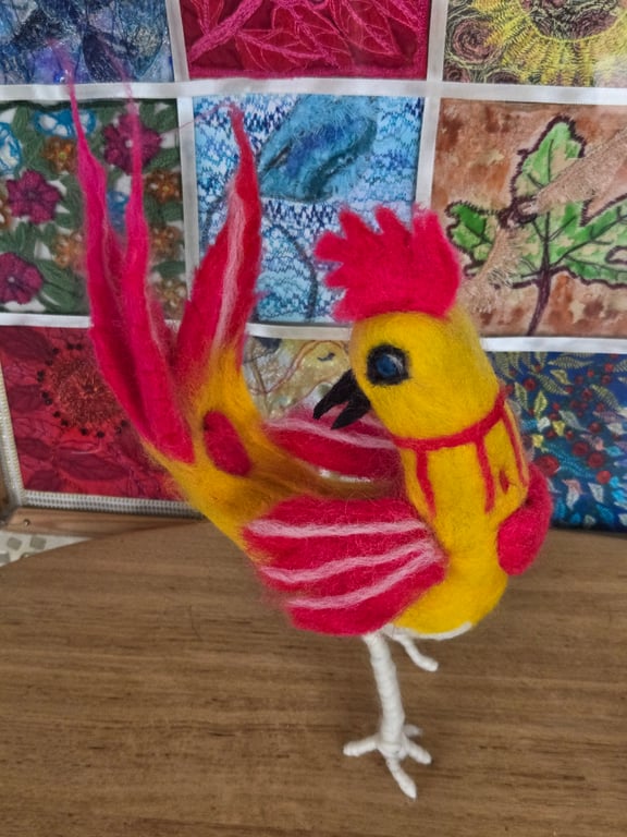 Needle felted bird, Kiki is a felted sweetheart bird