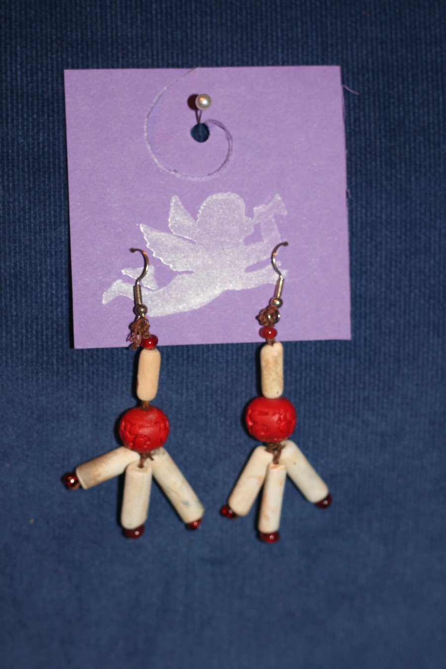 Clay pipe and rose earrings