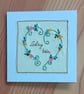 Personalised Wedding or Engagement Card with Embroidered Botanical Heart - Image 5