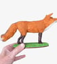 Fox woollen sculpture, needle felted animal, standing fox (24-2) - Image 6