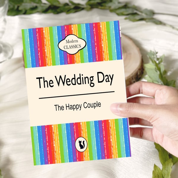 The Wedding - Vintage Penguin Style Book Card - A5 - Can Be Personalised