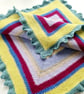 Colourful Square Lap Blanket, Crochet Knee Warmer - Image 3