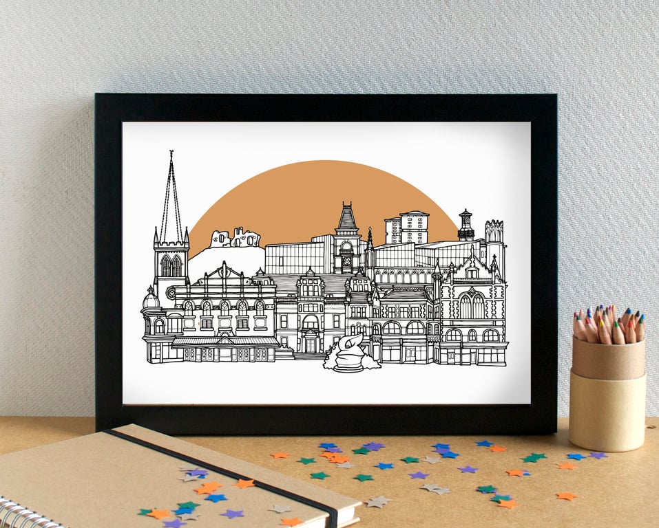 Wakefield Skyline Art Print