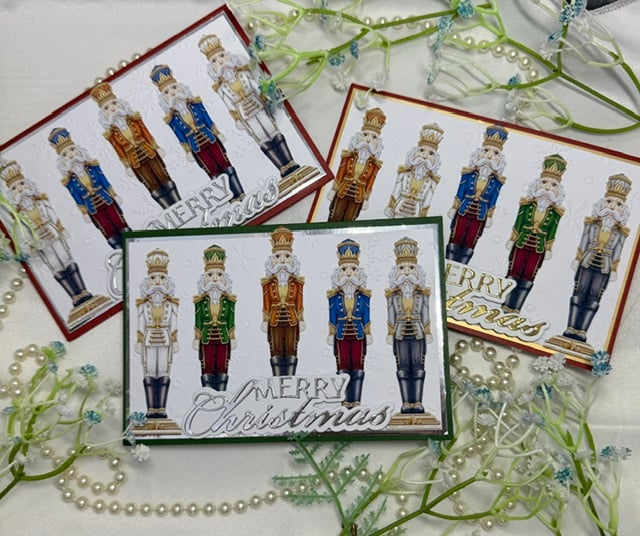 Handmade Nutcracker Christmas Cards with Inside Verse, set of 3