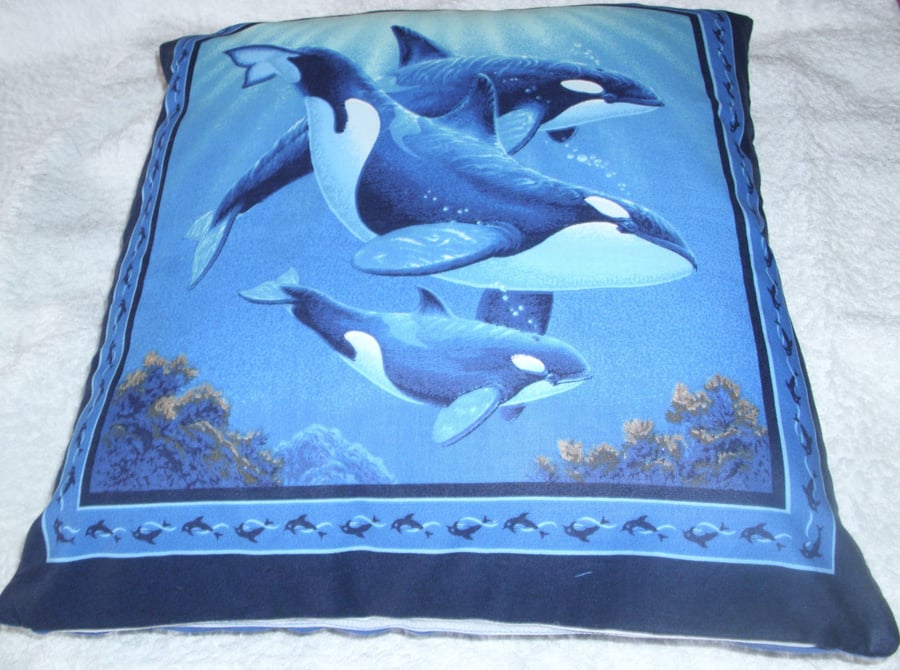 Orcas in the sea cushion