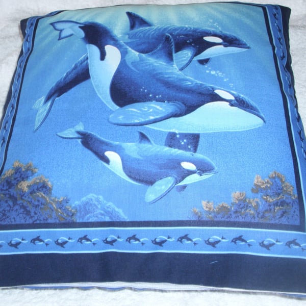 Orcas in the sea cushion