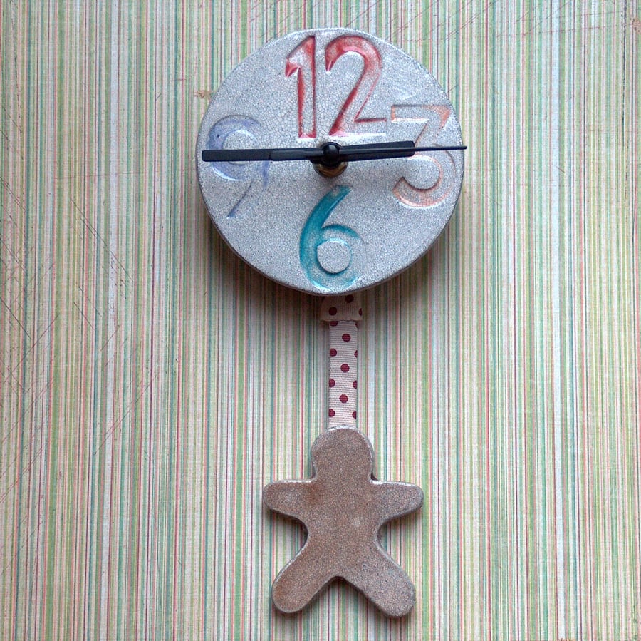 Gingerbread Man  Pendulum Clock