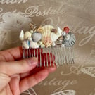 Handmade Coastal Seashell Hair Comb – Beach Wedding & Mermaid Hair Accessory