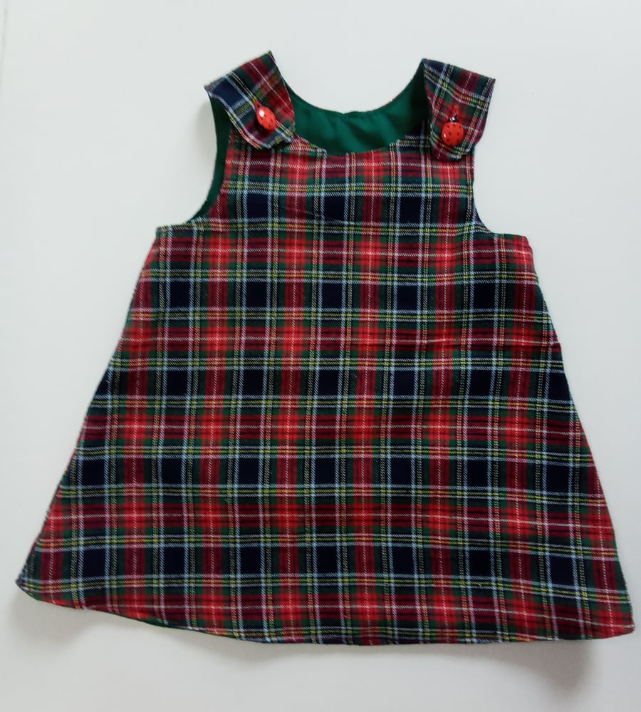 Tartan Dress, 18-24 months, A Line dress, Red Tartan pinafore