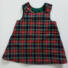 Tartan Dress, 18-24 months, A Line dress, Red Tartan pinafore