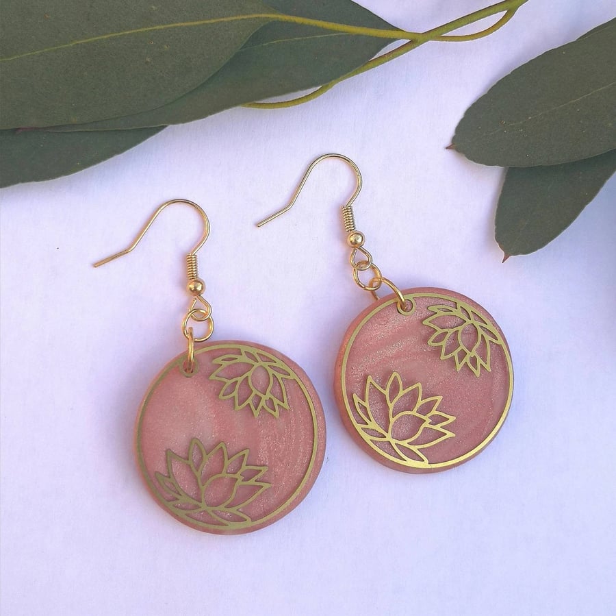 Lotus Polymer Clay Earrings