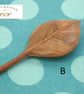 Handmade Leaf Brooch - Handcarved Upcycled Cherry and Sapele Wood Jewellery - Image 5