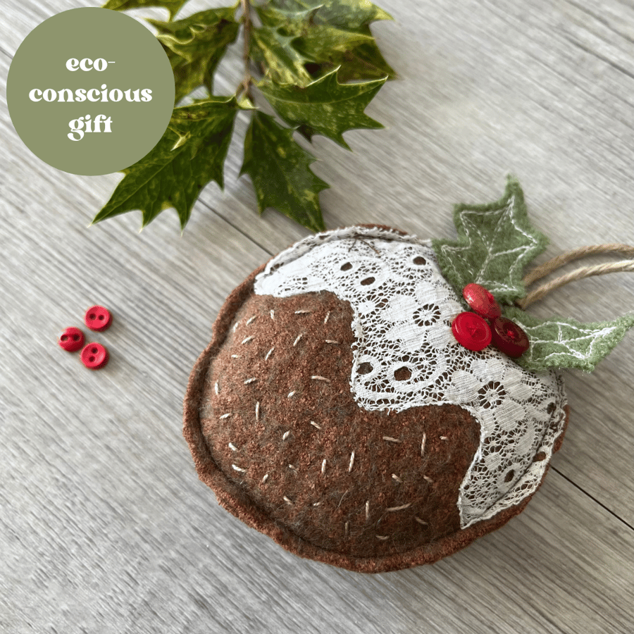  Christmas Pudding Decoration Wool Felt