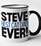 Personalised TEXT Name - Best CAT Dad Ever Mug - Personalised Gift Present - Image 4