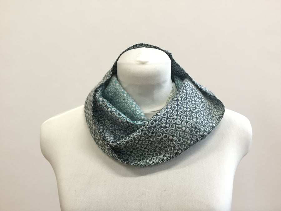 Ocean Rain Handwoven Cotton Cowl