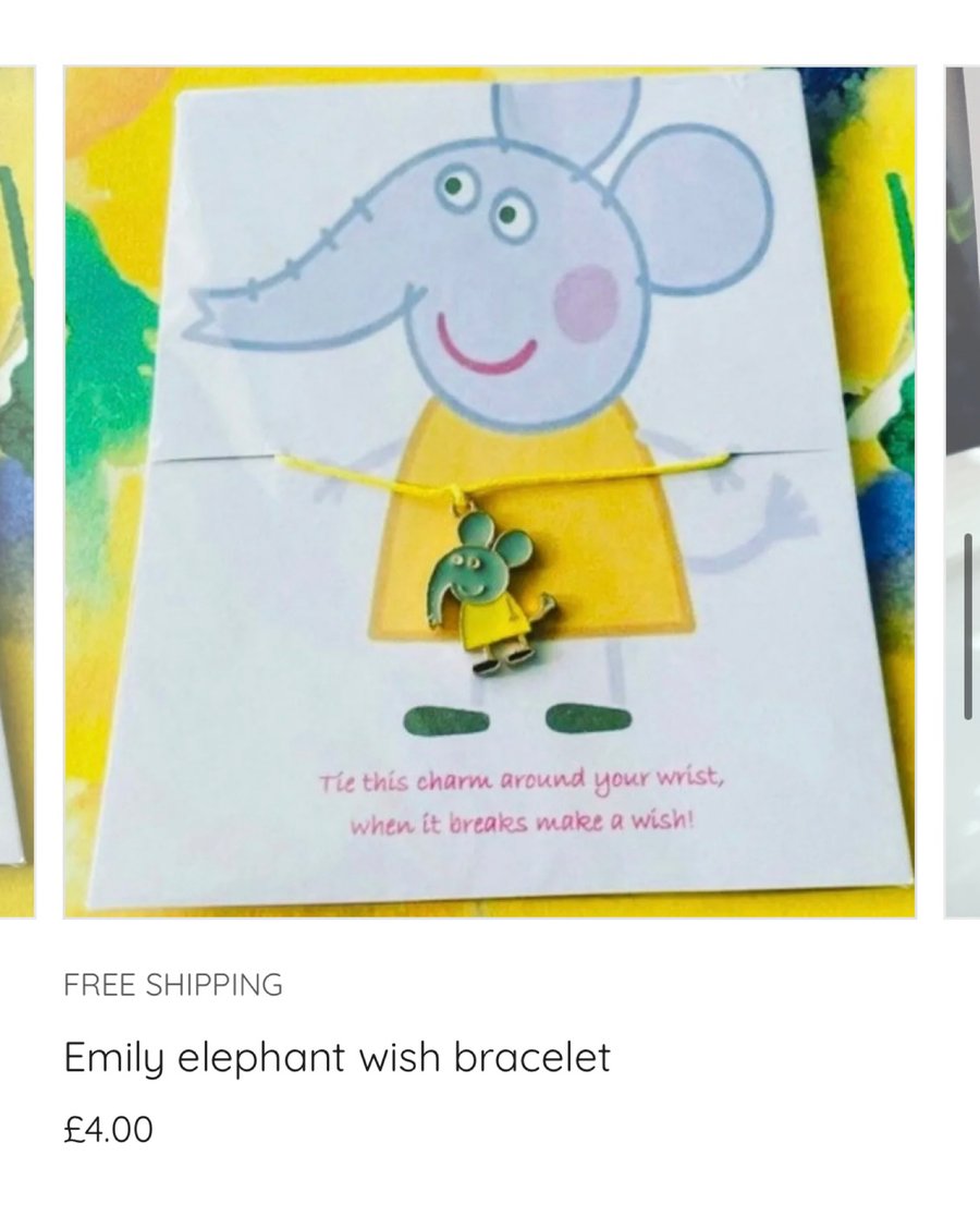 Emily elephant wish bracelet gift for toddler 