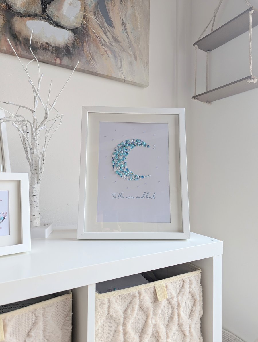 To the Moon and Back A4 framed