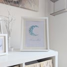 To the Moon and Back A4 framed