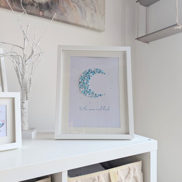 To the Moon and Back A4 framed