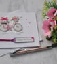 Bicycle Birthday Card Pink Flower Basket and Gifts 3D Luxury Handmade Card 1 - Image 1
