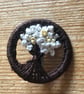 Dorset Button Posy Brooch, Blackthorn Blossom - Image 2