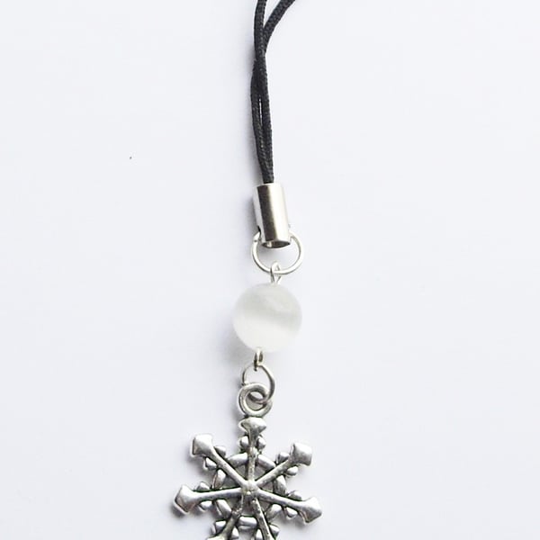 Snowflake and Gemstone 'Snowball' Bag or Phone Charm