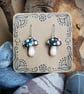 Round Top Galaxy Mushroom Earrings - Image 1