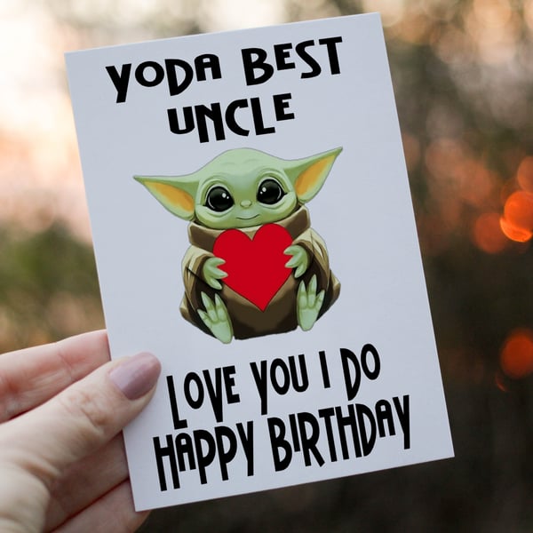 Yoda Best Uncle Birthday Card, Yoda Card for Uncle, Special Uncle Birthday Card