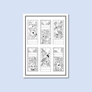 (Digital) Christmas Gift Tags Wildlife Colouring Page