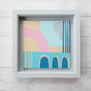 Framed Screenprint on Wood - Abstract Print - Hand Printed One of a Kind