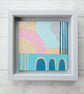 Framed Screenprint on Wood - Abstract Print - Hand Printed One of a Kind