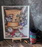 'Time For Tea ?' Mad Hatter Greetings Card - Image 1