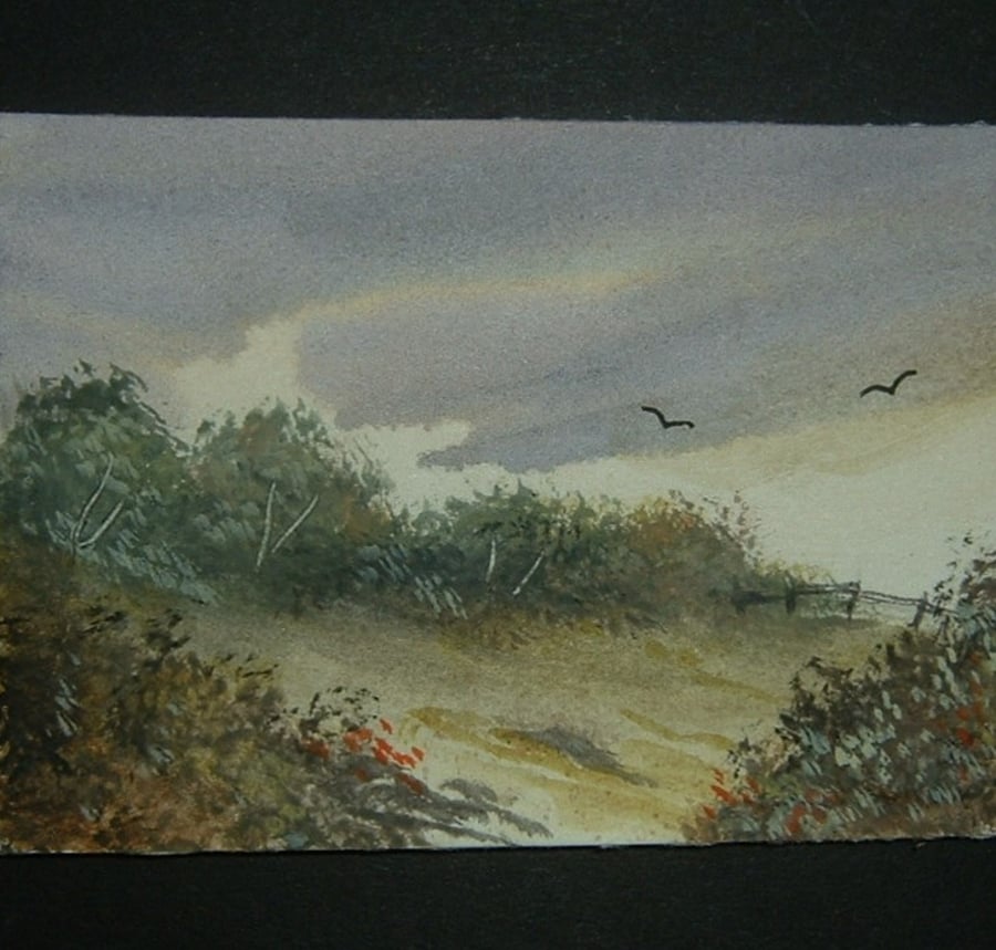 watercolour landscape art painting aceo ref 358