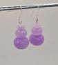 Stacked purple-lilac kunzite beaded dangle earrings, sterling silver hooks - Image 5