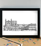 Bath Skyline Art Print - Image 2