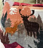 Mountain stags velvet cushion cover with linen back - Image 7