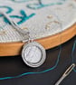 Sewing Hoop Necklace - Silver Embroidery Hoop Pendant - Gift for Sewing Lovers - Image 4