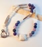 Frosted Blue Agate And White Jade Necklace - Handmade In Devon - Image 5