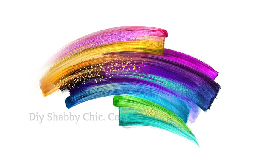 Waterslide Wood Furniture Vintage Image Transfer DIY Shabby Chic Rainbow Art