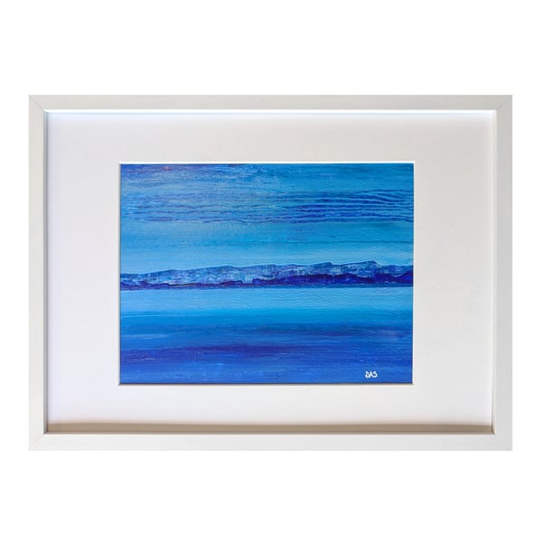 Blue Lake Original A4 Framed Painting