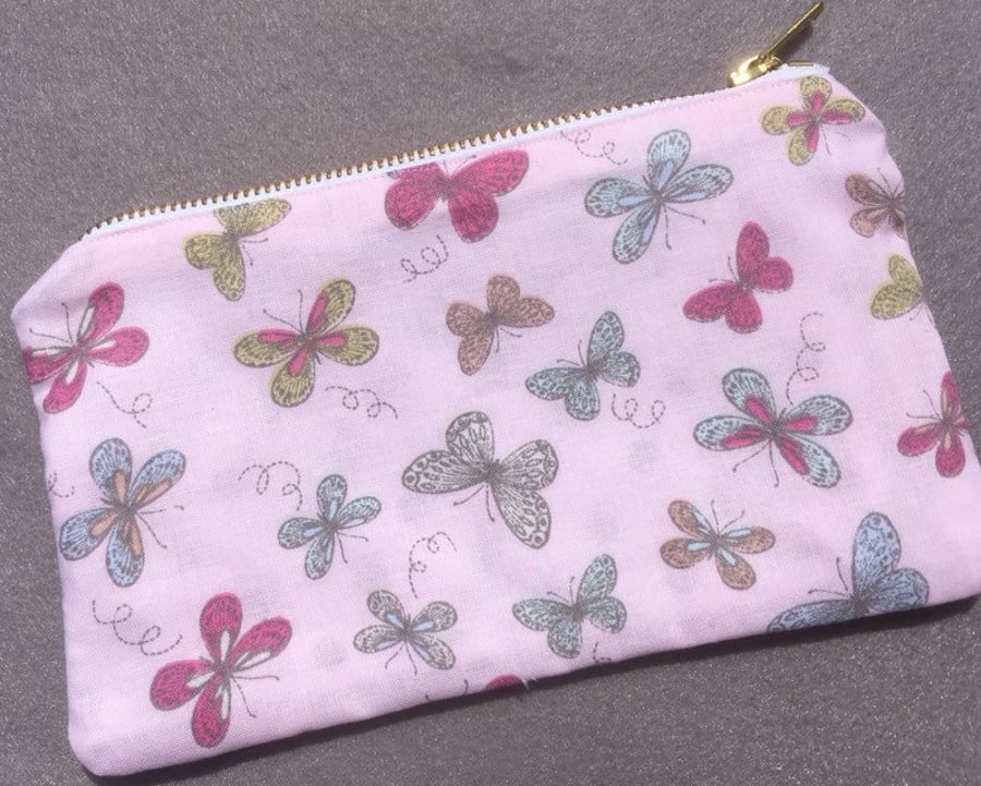 Butterfly, Pencil Case, Butterfly print, Stationery, Cute, Fabric Case, Handmade