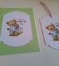 Card and gift tag set. Cricket. Sport.  Birthday card. Ref 433