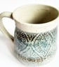 Mug - Hand Thrown Stoneware Ceramic Blue Glazed Mug  - Image 2