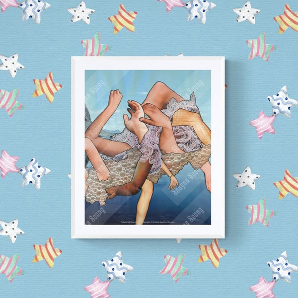 'Enmeshed' print of handmade collage