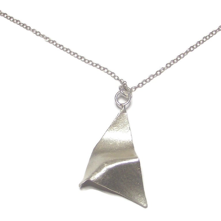 Sterling Silver Triangle Fold-Formed Pendant. Unique Handmade Jewellery
