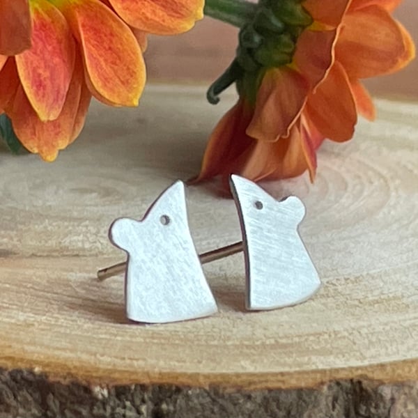 Tiny mouse silver studs